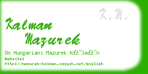 kalman mazurek business card